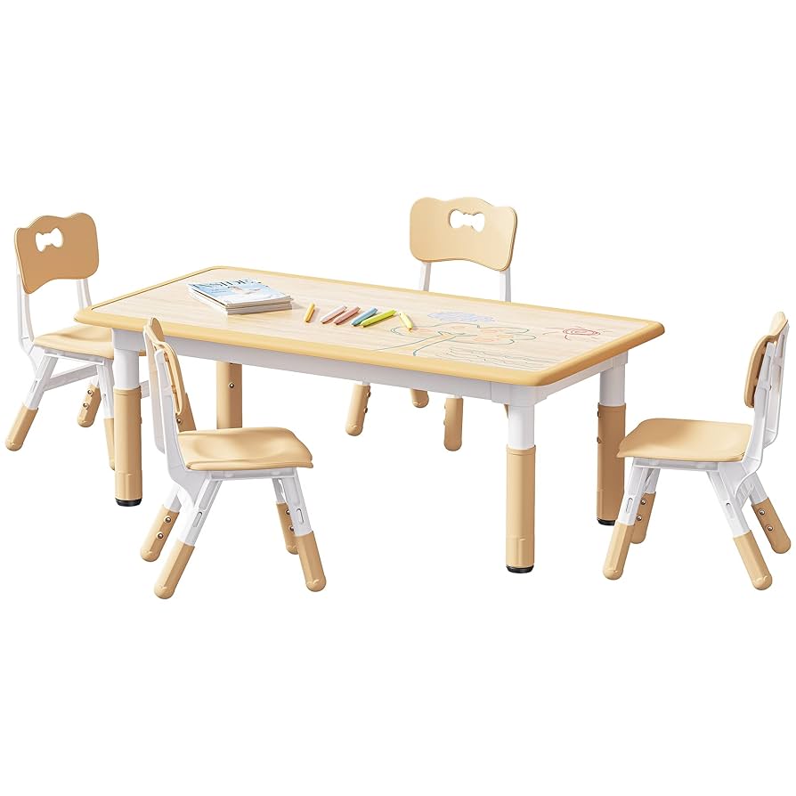 amazon-com-brelley-kids-table-and-4-chairs-set-height-adjustable-toddler-table-and-chair-set-graffiti-desktop-non-slip-legs-max-300lbs-children-multi-activity-table-for-ages-2-8-home-kitchen for Free Plans For Childs Table And Chairs Printable Amazon.com: Brelley Kids Table and 4 Chairs Set, Height Adjustable Toddler Table and Chair Set, Graffiti Desktop, Non-Slip Legs, Max 300lbs, Children Multi-Activity Table for Ages 2-8 : Home & Kitchen for Free Plans For Childs Table And Chairs Printable