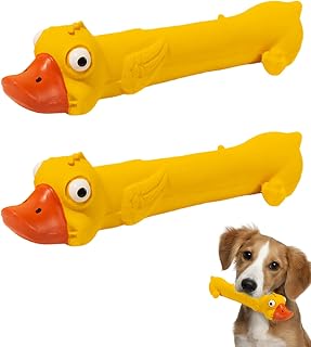 DAJOOEE 2 Pack Screaming Rubber Chicken Dog Squeaky Toy, Latex Chew Molar Dog Toy