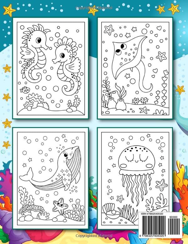 Snapklik.com : I Love Ocean Animals Coloring Book For Kids: 50+ Cute ...