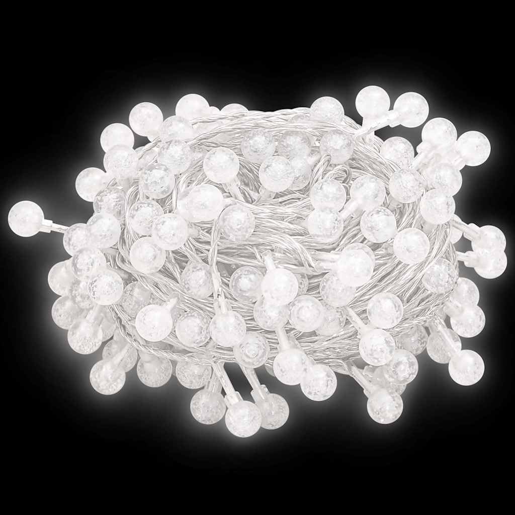 vidaXL Lichterkette Kugeln 40 m 400 LED Kaltweiß 8 Funktionen