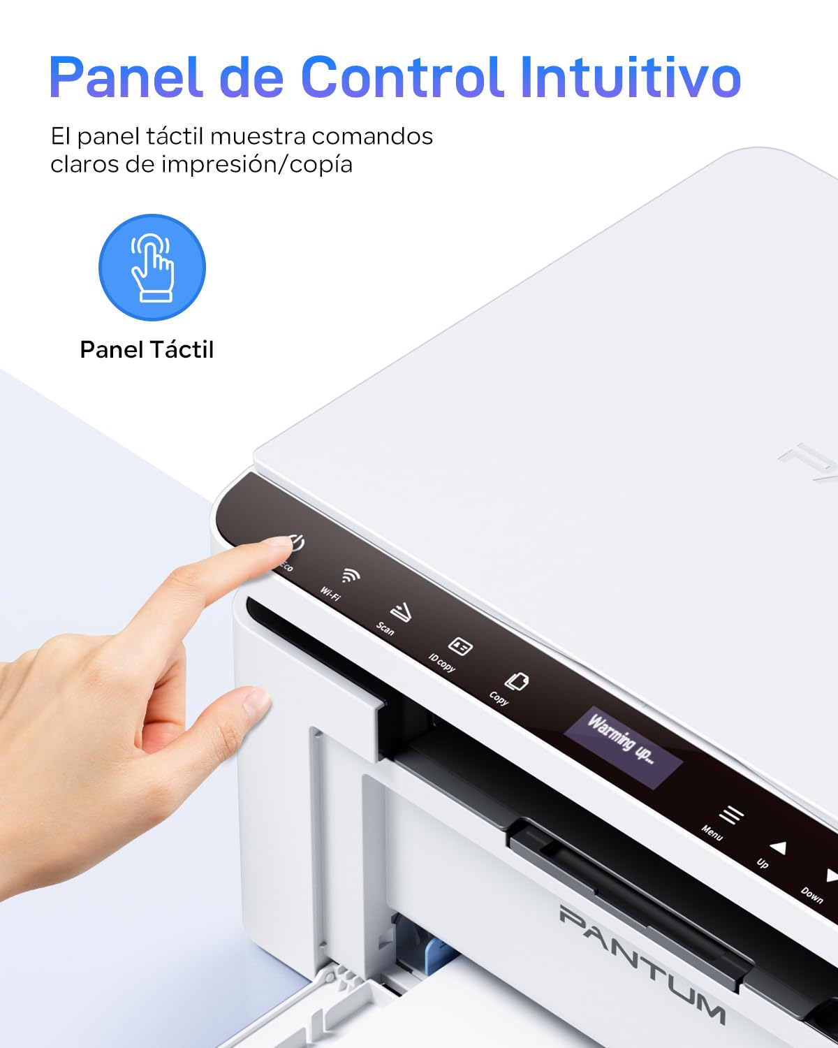 PANTUM Impresora Multifunción Láser Monocromo WiFi (BM2309W, BM2300W), Impresión, Copia, Escaneo, para Oficina y Hogar (A4, 20 ppm, Wi-Fi Direct, USB 2.0, Bluetooth, AirPrint, Mopria)