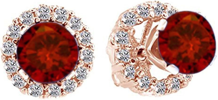 Jacket Stud Earrings In 14K Rose Gold Over Sterling Silver