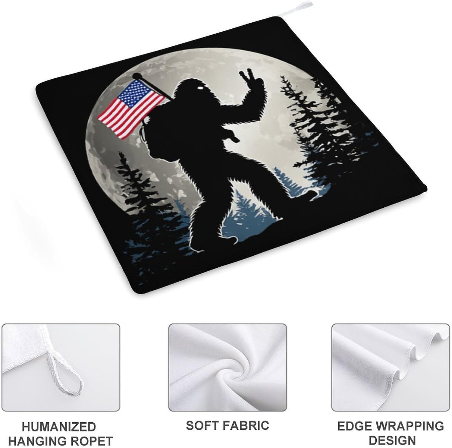 Bigfoot Sasquatch Hand Towels for Bathroom Handkerchief | Absorbent,with Hanging Loop,Kitchen Towels,for Home Hotel,Soft