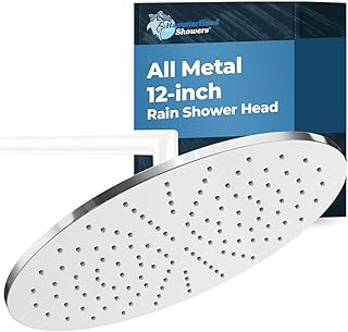 HammerHead Showers® Solid Metal 12 Inch Rainfall Shower Head, Large Rain...