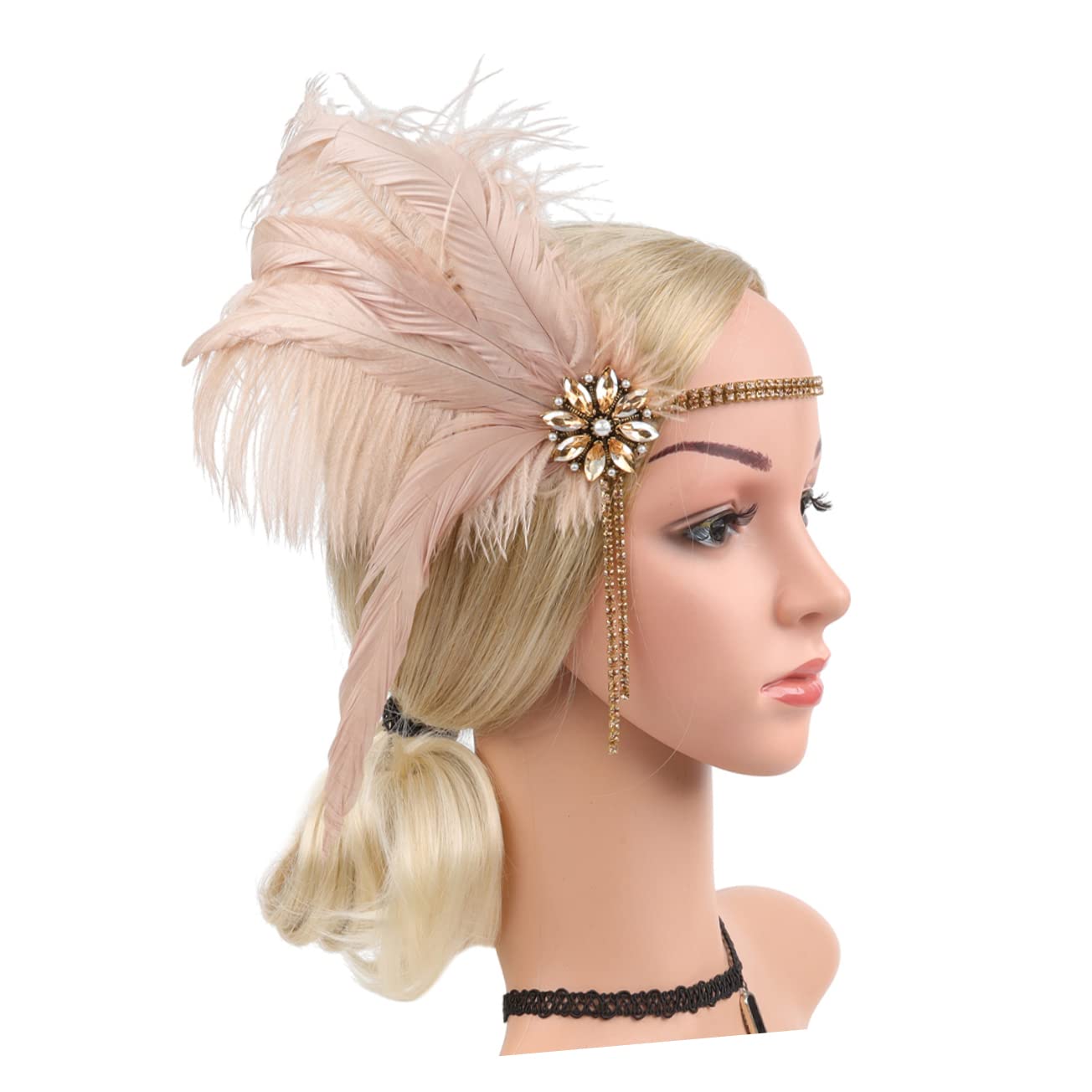SHERCHPRY 3pezzi Fascinator Piume Per Donne Accessorio Da Sposa Elegante Per Feste e Balli Headpiece Vintage Anni Per Matrimoni e Cerimonie