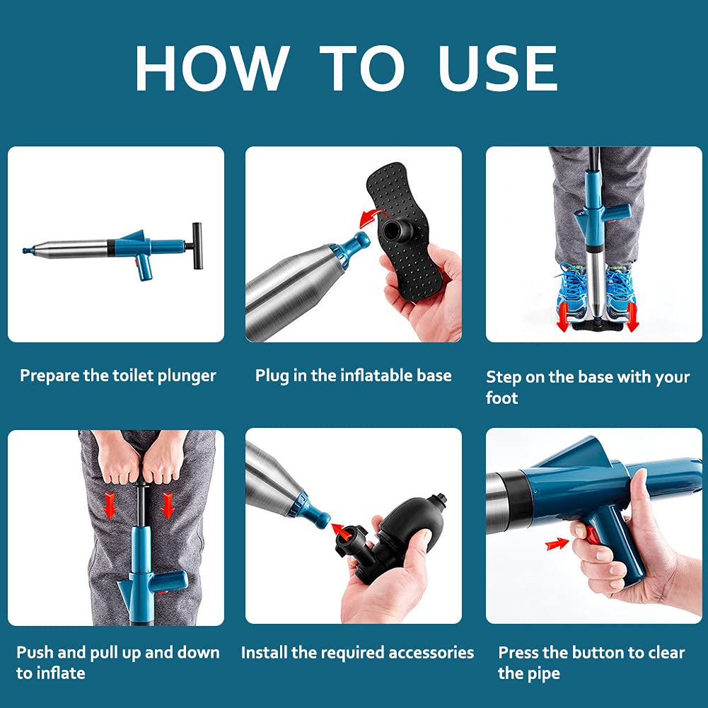 CANNXI Stura-tubi Ad Alta Pressione Per Lavelli - Strumento Per Sbloccare Scarichi Di Cucina E Bagno - Foto 3