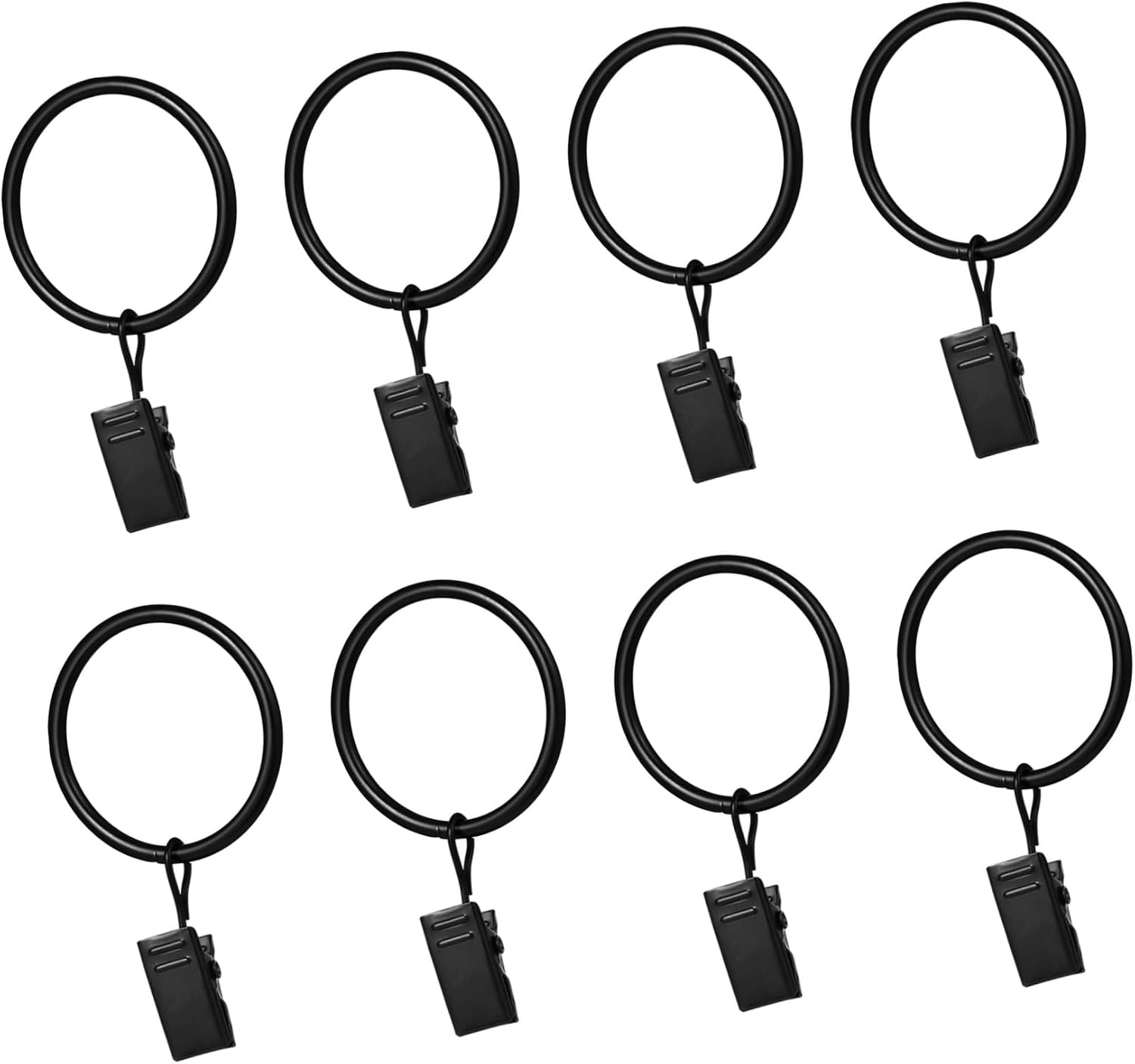Cabilock 50pcs Shower Curtain Ring Clips Sturdy Curtain Rod Hooks for Bath Window