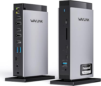 WAVLINK USB C Docking Station with 3 HDMI, 15 in 1 Laptop Dock Triple Monitor 4K+Dual 2K, 100W Charging for M1 M2 M3 Mac and Windows, 5 USB Ports, 2DP, 1Gbps Ethernet Port, Audio/Mic, SD/TF