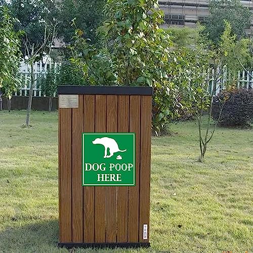 Image of Dog Poop Here Sticker Pet Litter Label 4 Inch - Dog Manure Trash Bin Label Waterproof Self-Adhesive Vinyl Poop Decal 8 Pcs