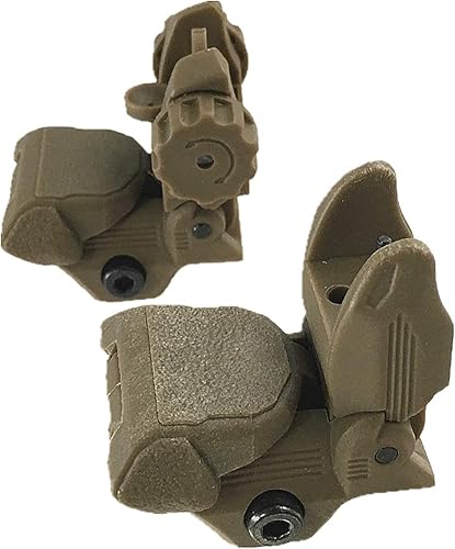 Miniatura 3 de DB TAC Tan Color Polímero Vistas Traseras Delanteras Flip Up Set Picatinny y Weaver Rail