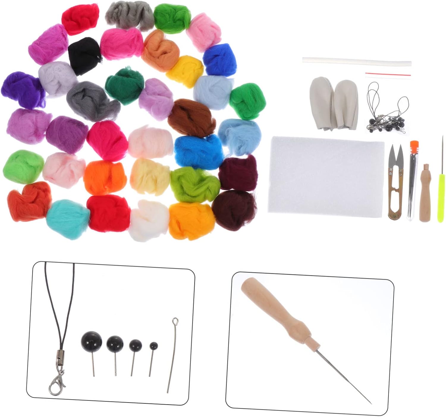 KALLORY Needle Felting Kit Supplies Felting Needles and Storage Box for Making Pets Dolls and Decorations for Beginners and Craft Enthusiasts