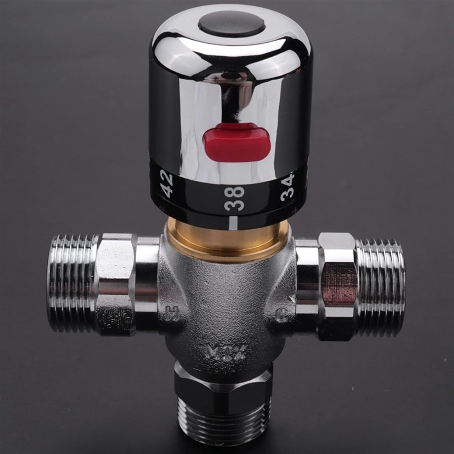 Solid Copper 3-Way Thermostatic Mixing Valve 3/4 Inch Solar Water Heater Valve Regulating Temperature Control Valve 1Pcs