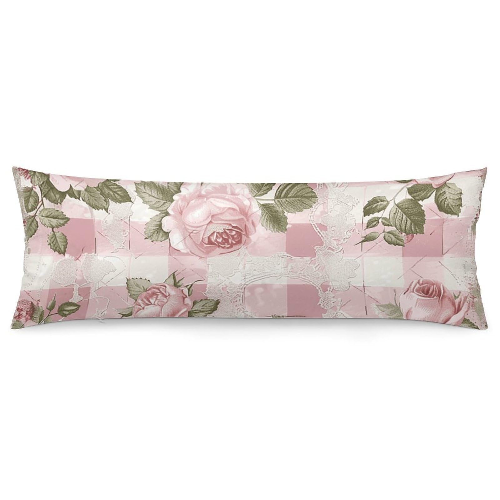 2 Pack Pillow Cases for Hair and Skin, Soft Breathable Pillow Case Covers with Hidden Zipper, Peach Retro Pattern Pillowcase 20"x54" Pillow Covers for Sleeping Gift