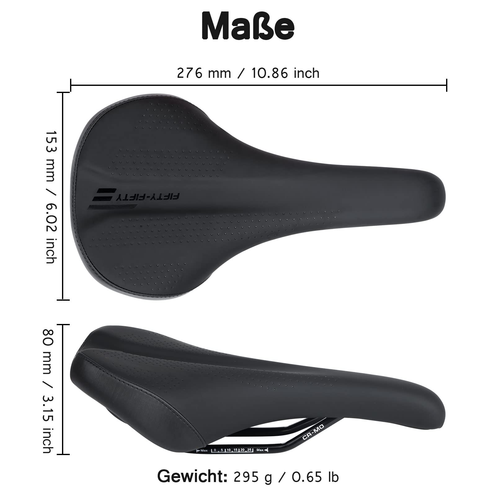 FIFTY-FIFTY Sella per Bicicletta, Comoda Morbido e Impermeabile Sellino | In Memory Foam, Leggero e Resistente, Traspirante, per Uomini e Donne, Compatibile con MTB, Bici da Strada, E-Bike