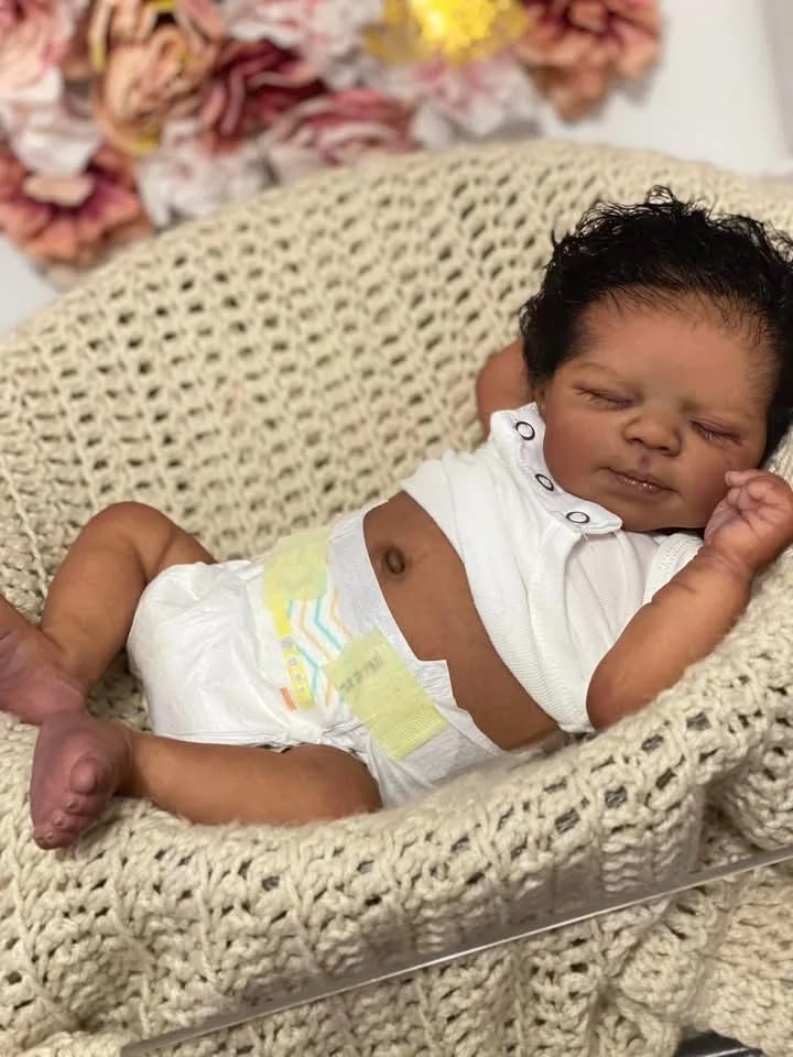 Muñeca Reborn bebé niño vinilo 18 pulgadas realista miniatura 3