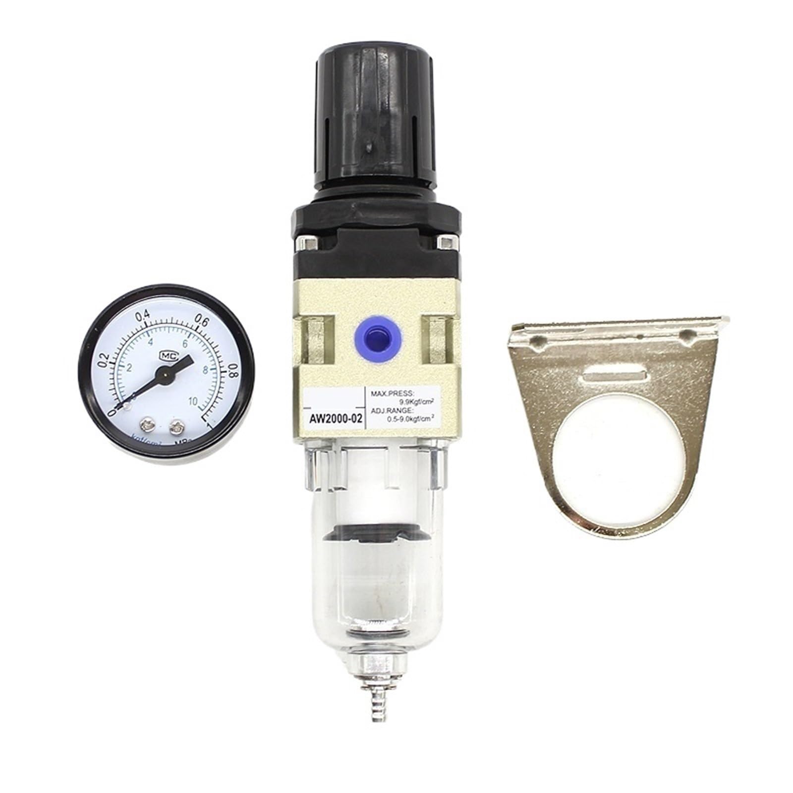 Regulador de presión de aire con separador de aceite y agua para compresor 1/4