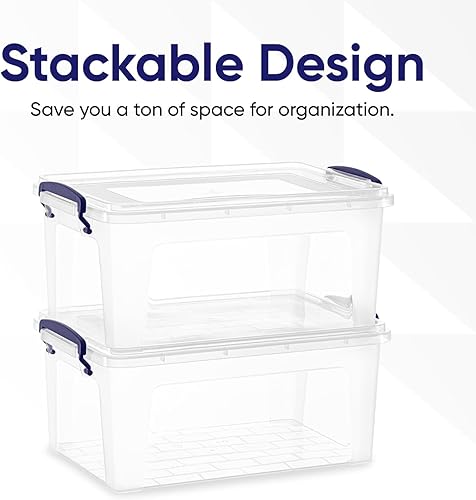 Miniatura 4 de Superio Contenedor de plástico transparente con tapa, 9.5 cuartos de galón, no tóxico, sin BPA, sin olor, caja de almacenamiento organizadora, bolsa