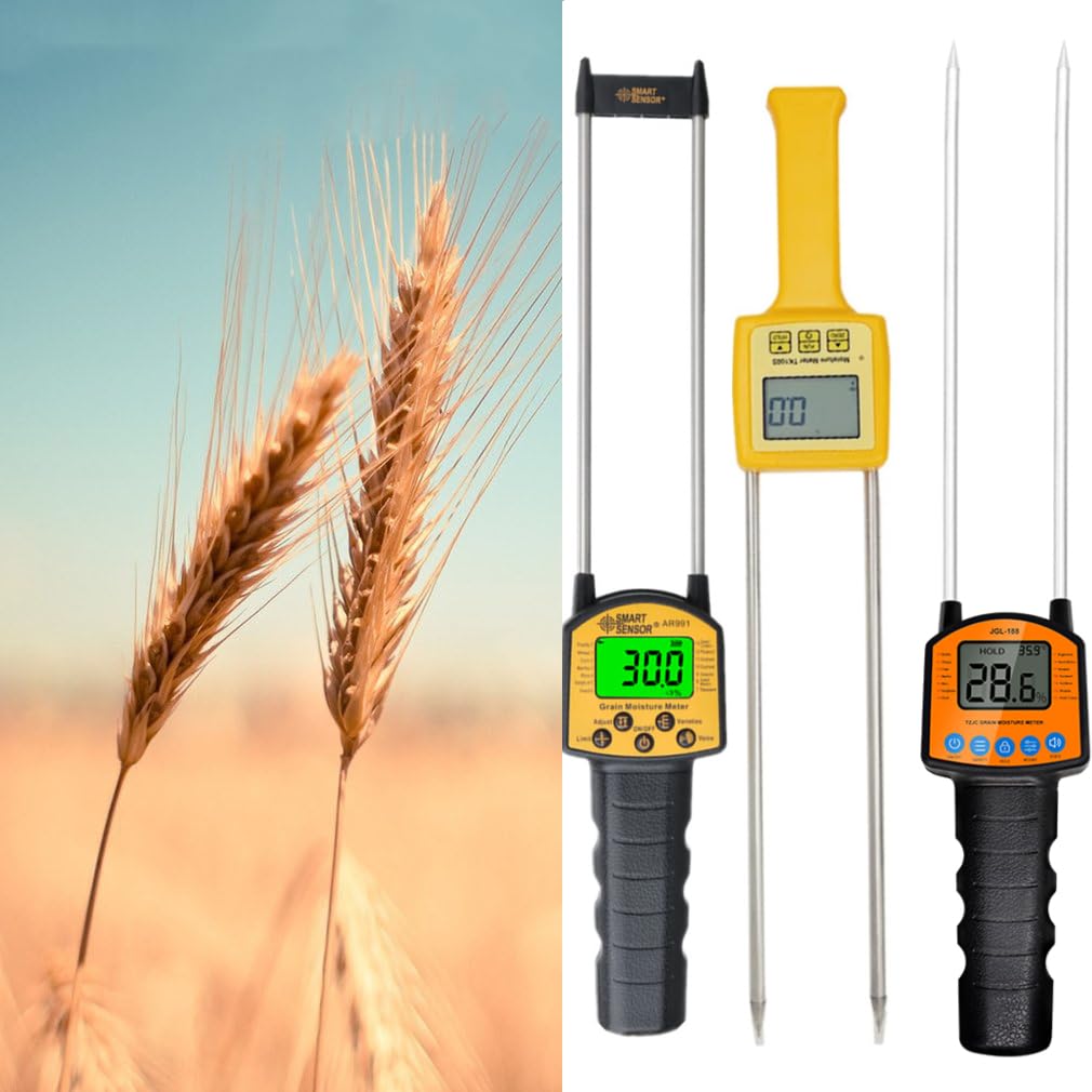 Medidor de humedad Medidor de humedad de granos TK100 Analizador de humedad portátil Medidor de humedad de granos de maíz, trigo, frijoles y maní Higrómetro de arroz(TK100S)