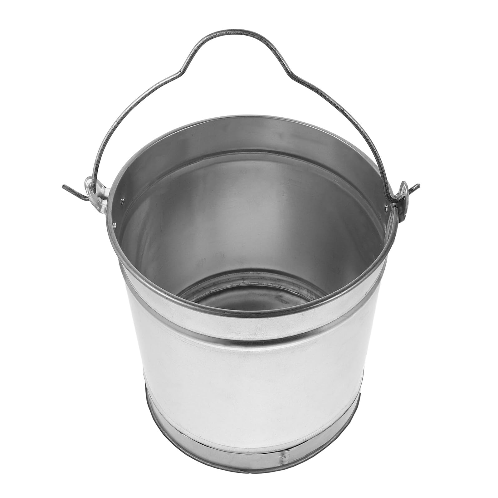 Secchio Rotondo in Ferro per Acqua Giardinaggio Lavaggio Auto Design Rustico Manico Comodo Resistente all Usura