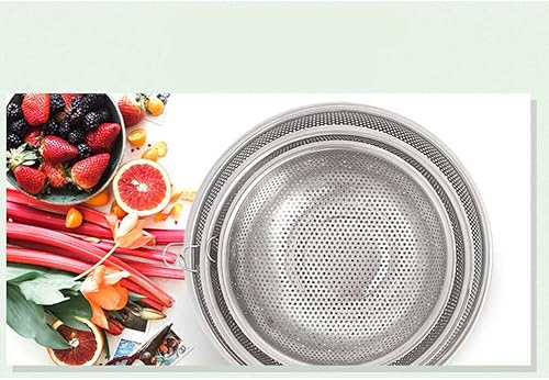 Miniatura 7 de Housoutil Cesta de drenaje Fregadero Cesta de frutas y verduras Colador de cocina Almacenamiento de acero inoxidable Fácil de usar