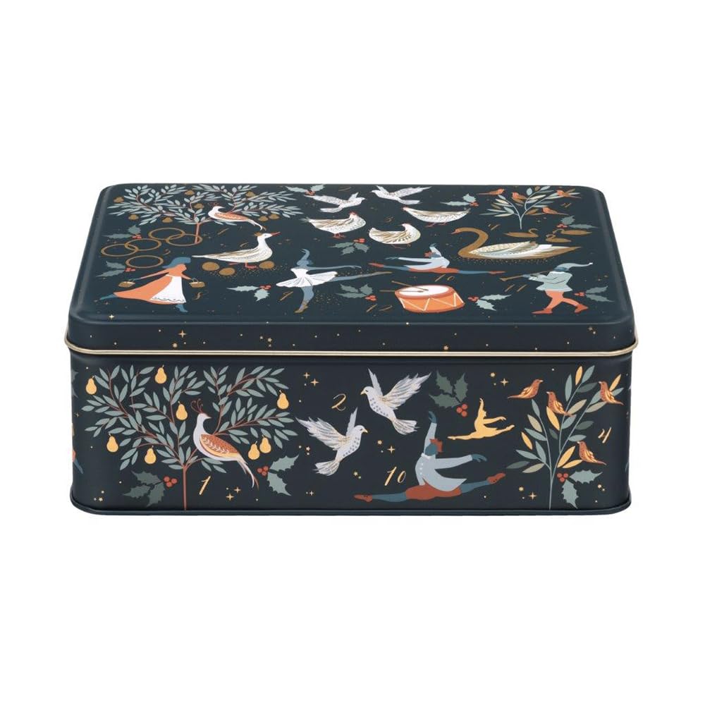 Elite Sara Miller - 12 Days of Christmas Deep Rectangular Tin 195 x 154 x 75mm