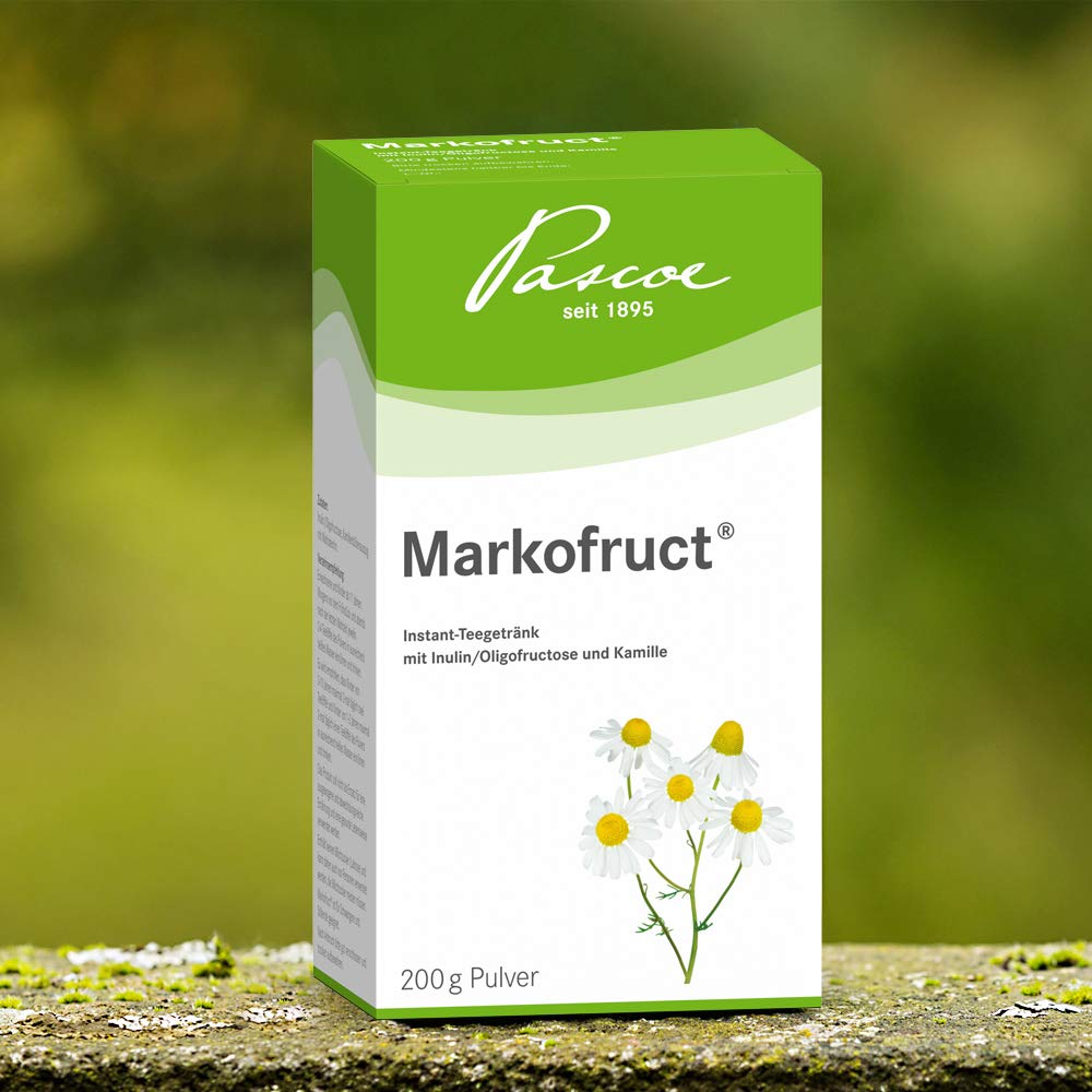 Pascoe Markofruct: Instant-Teegetränk mit Inulin, Oligofructose und Kamille - Kamille unterstützt das Wohlbefinden im Magen-Darm-Trakt - 30x6 g
