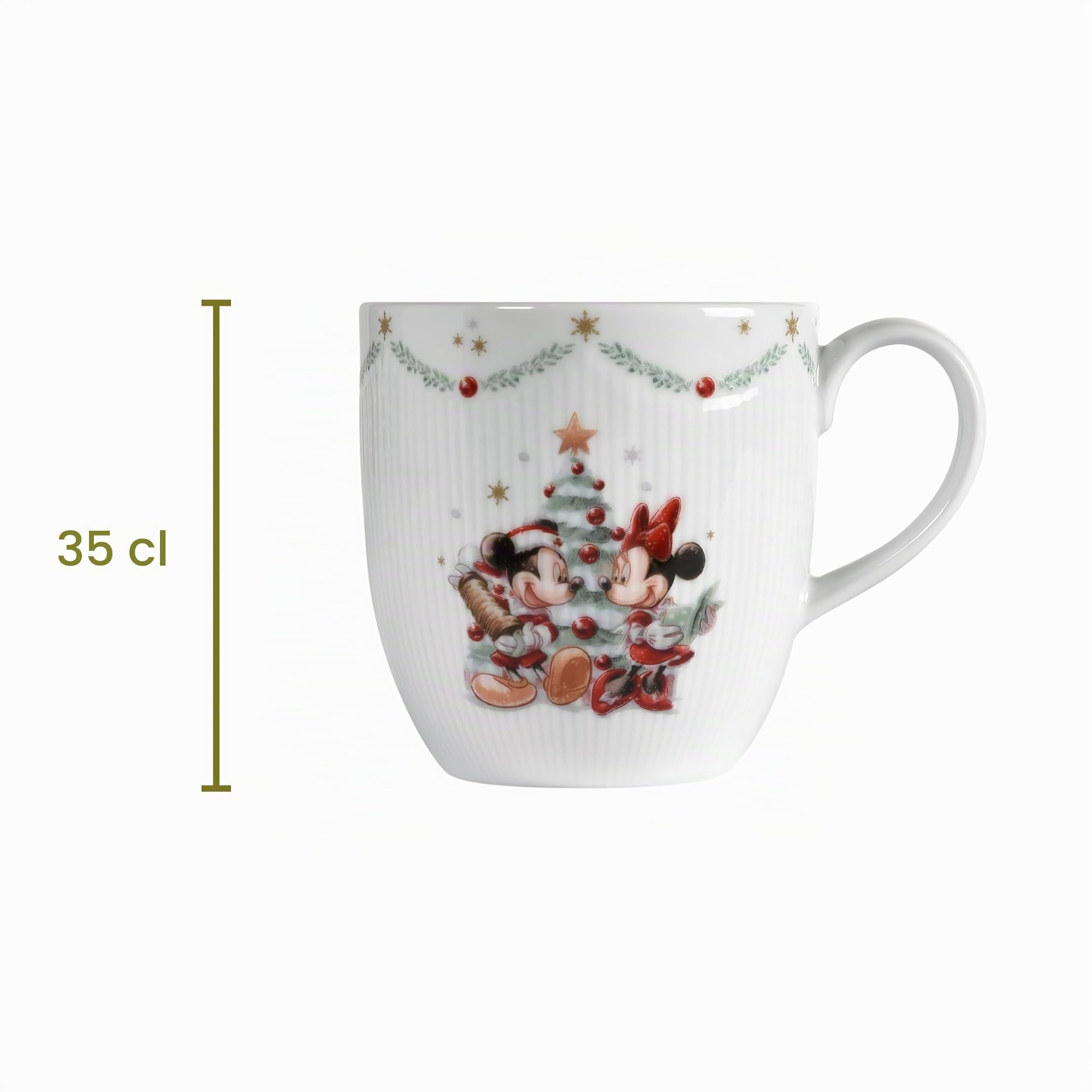 Micky & Minnie Kaffeetasse Disney, 4er-Set, 350 ml, Porzellan, Spülmaschinenfest, Weihnachten, Weiß