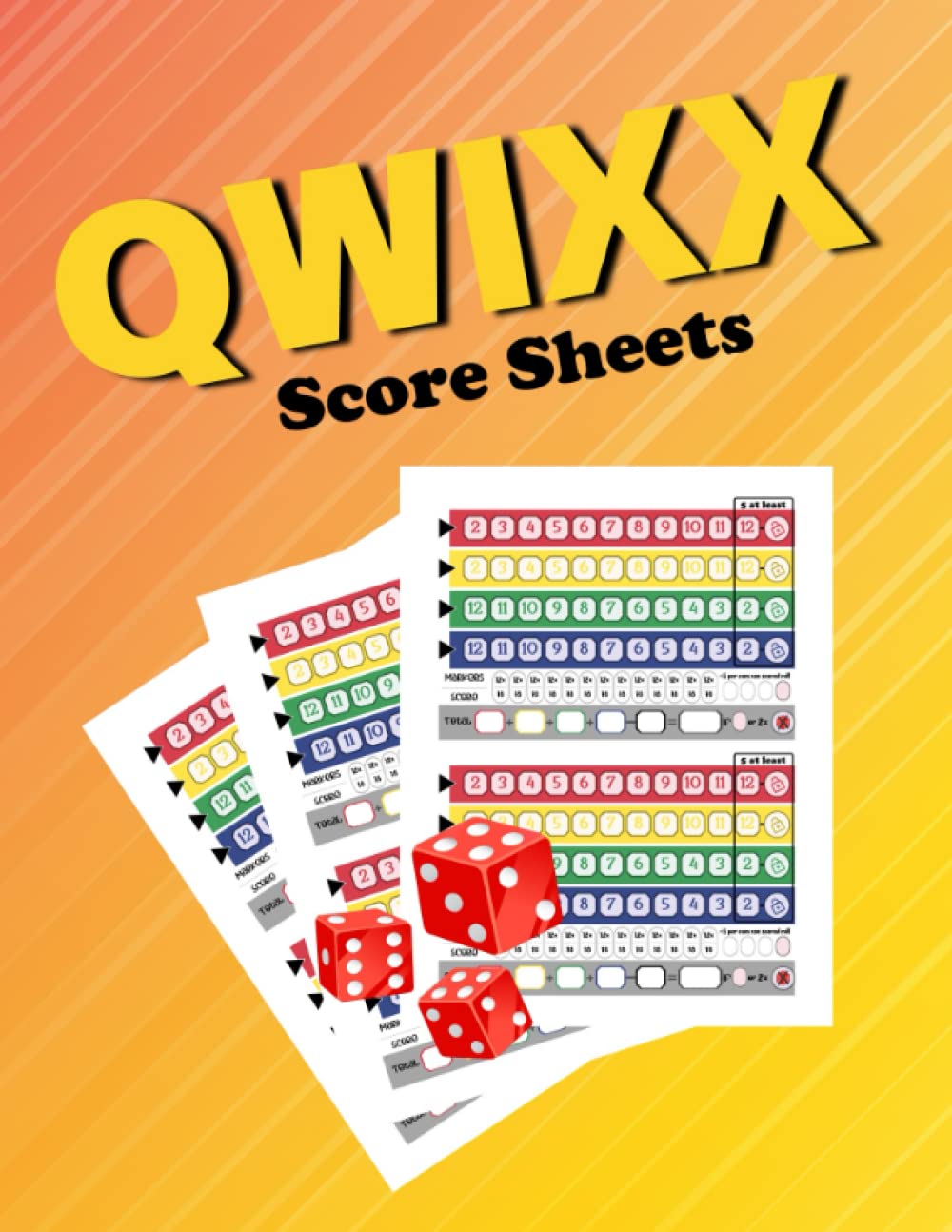 Qwixx Score Sheets 120 Pages of Colored Score Pads for Score Keeping