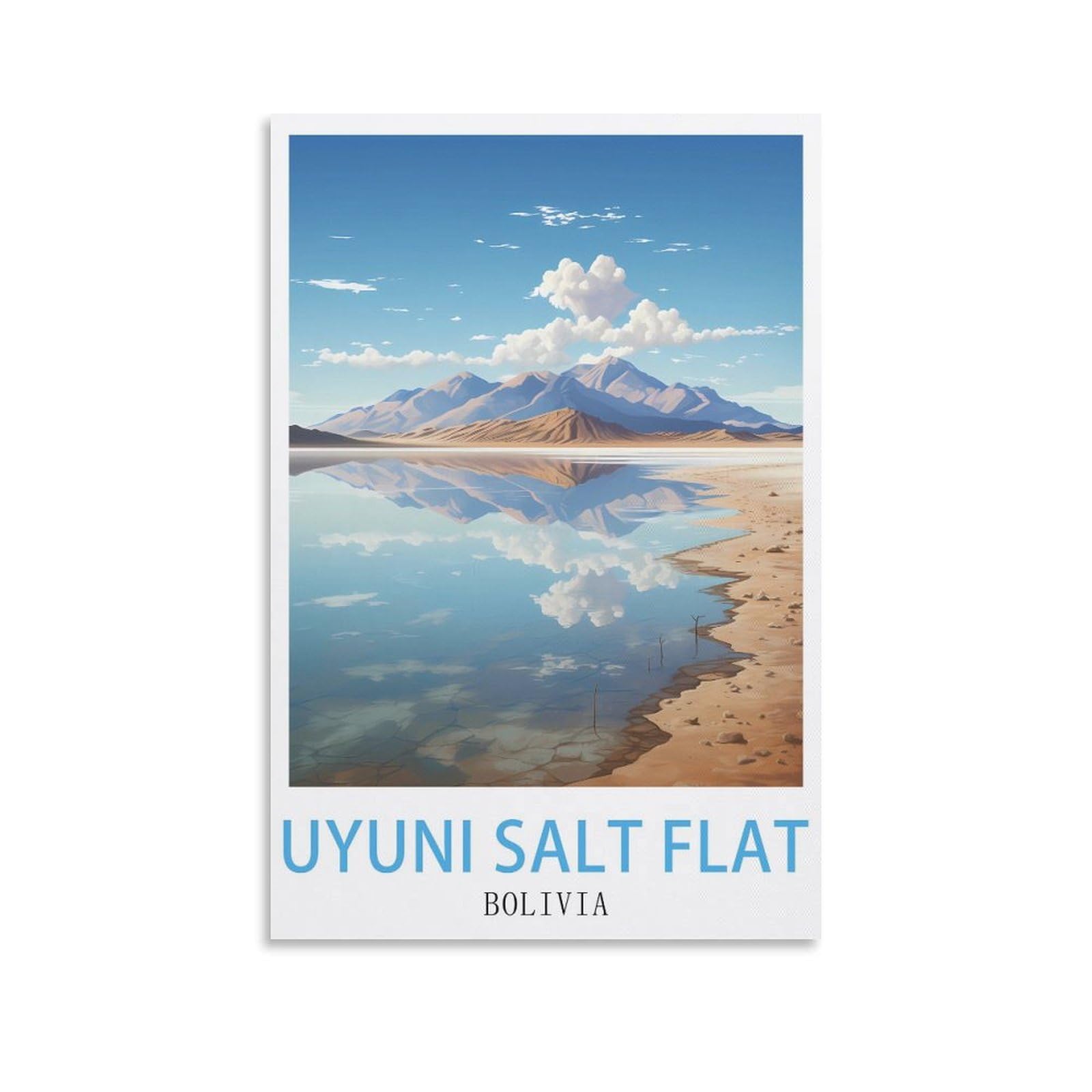 Metal Tin Sign Uyuni Salt Flat Bolivia Posters Metal Wall Decorative Tin Signs for Home Kitchen Bar Coffee Shop Club Orchard Decoration 30x40cm
