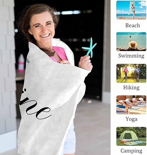 Miniatura 3 de YESCUSTOM Toalla de playa personalizada, toalla de baño personalizada con monograma, toallas de playa de verano para mujeres y hombres, toalla de