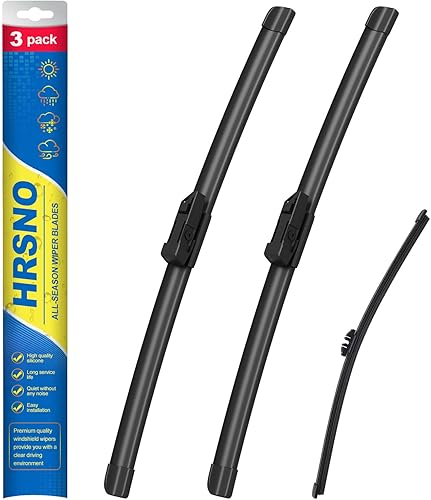 HRSNO Limpiaparabrisas de 24 pulgadas + 20 pulgadas con juego de limpiaparabrisas trasero de 15 pulgadas, repuesto automotriz para BMW X5 2007-2013,