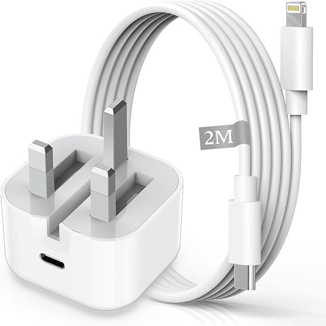 iPhone Fast Charger, iPhone Charger Plug and Cable 2M [Apple MFi Certified], HOSOW 20W USB C Fast Charger iPhone Power Adapter with USB C to Lightning Cable for iPhone 14 13 12 Pro Max/Mini/11/XS/SE/8