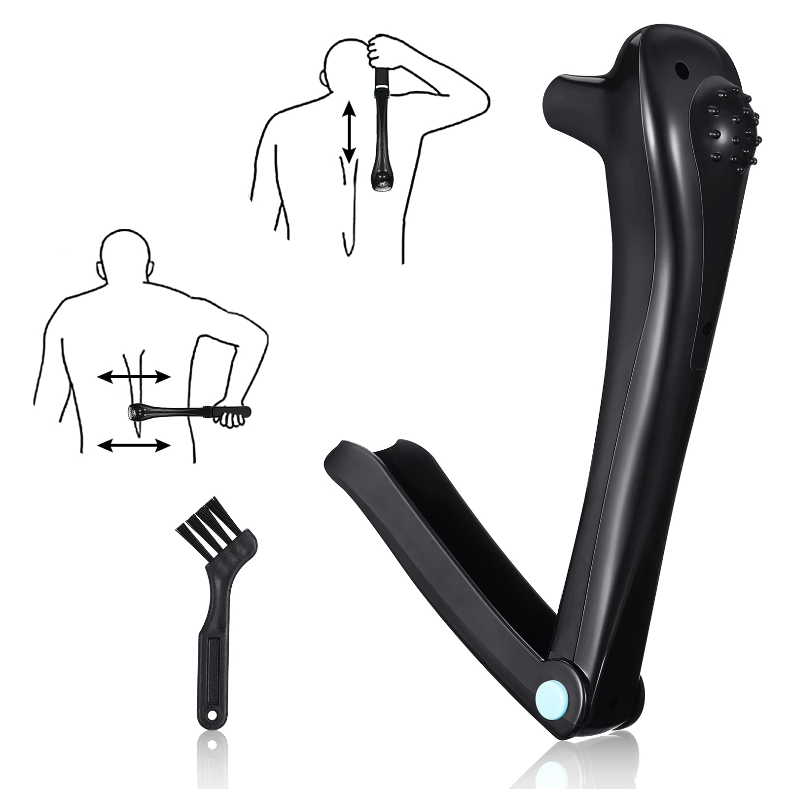 Buy Electric Back Hair Shaver Back Hair Razor with Folding and Curved