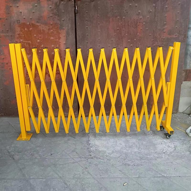 Barrière de sécurité extérieure extensible en métal avec roues pour garage