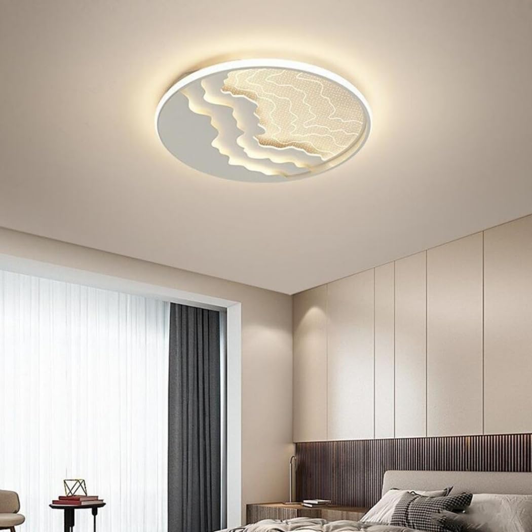 Trójkolorowe Przyciemniane Oświetlenie Sypialni Lampa Sufitowa LED Z Bocznym Emitowaniem Światła Minimalistyczne Lampy Panelowe Blisko Sufitu Cienka, Płaska, Nowoczesna Oprawa Oświetleniowa KNBVFHG