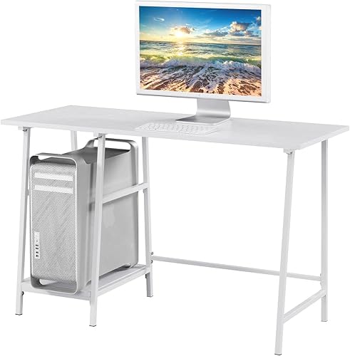 Miniatura 6 de Convenience Concepts Designs2Go - Escritorio de metal de madera con caballete, color blanco