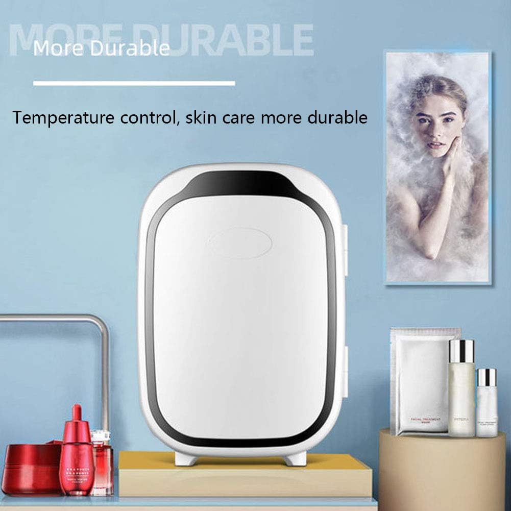 Gaone Portable 6L Mini Fridge for Bedrooms Table Top Refrigerator Electric Cool Box Cooler Warmer Compact, Portable and Quiet AC+DC Power Compatibility,Pink