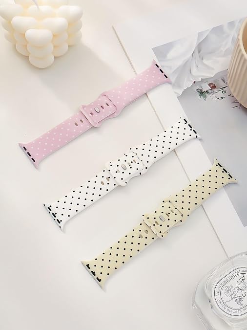 Bowknot Watch Band Compatible with Apple Watch 38mm 40mm 41mm 42mm 44mm 45mm 49mm Women Men,Soft Silicone Cute Sport Strap Design for Apple Watch Ultra iWatch Series 10 9 8 7 6 5 4 3 2 SE Band