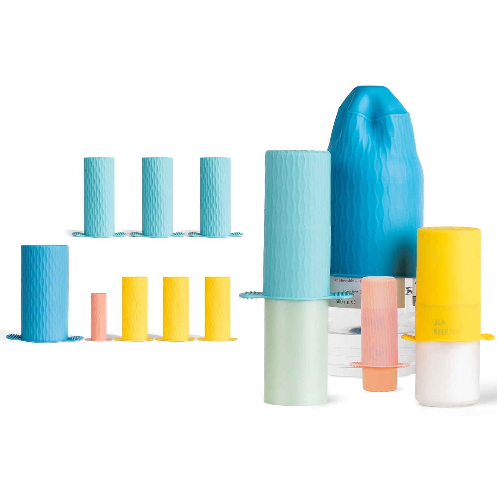 Bottle Covers for Travel, Leak Proof Elastic Sleeves, Travel Size Container Covers, Holiday Essentials for Women, Multiple Sizes Cover Suit for