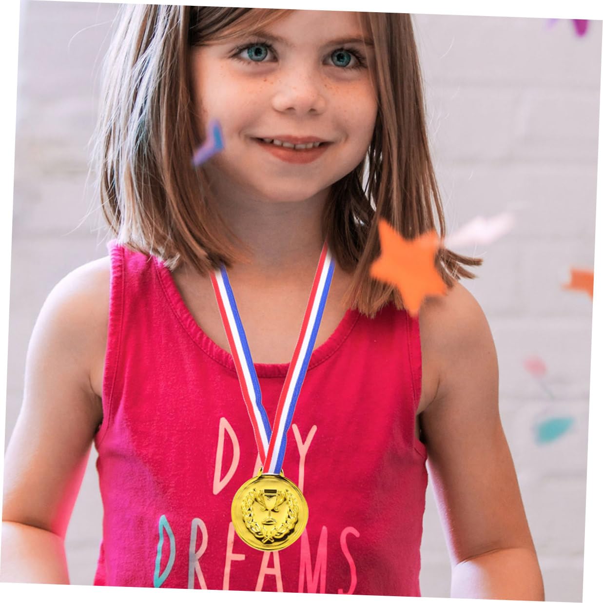 ABOOFAN 50 Pezzi Medaglie d'oro per Bambini con Nastri, Medaglie Sportive da Competizione in Metallo Galvanizzato, Premi per Vincitori di Calcio e Basket, per Feste e Eventi Sportivi Bambini