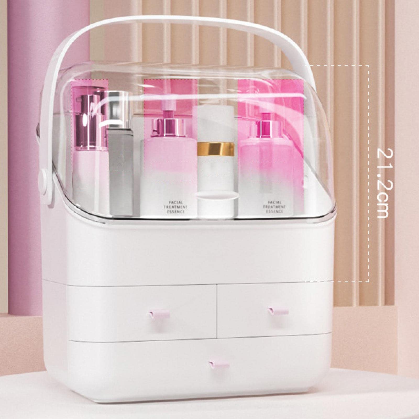 Organizzatore per Il Trucco Scatola per Cosmetici Impermeabile Antipolvere Cassetto per Il Bagno Scatola per la Cura della Pelle del Desktop Moda Grande capacità Piccola