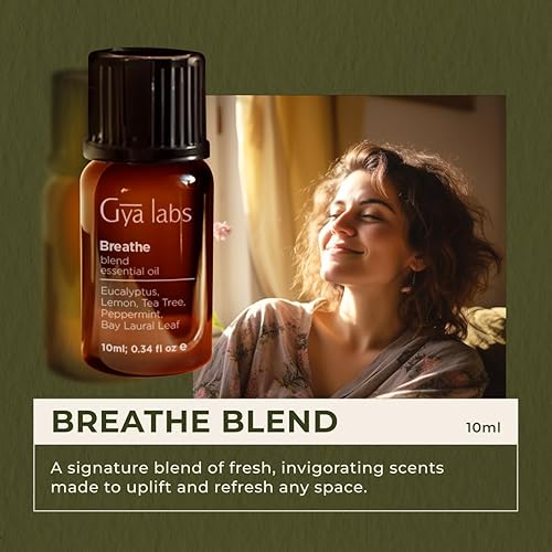 Miniatura 2 de Gya Labs Breathe - Mezclas de aceites esenciales 100% puros, naturales y fáciles de respirar de eucalipto, menta y más para limpiador humidificador