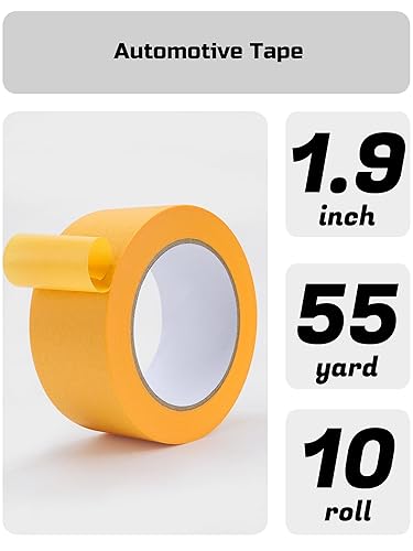 Miniatura 2 de Lichamp Paquete de 10 cintas adhesivas amarillas de 2 pulgadas, cinta Washi naranja para manualidades y artes artísticas, pintura, decoración, 1.9