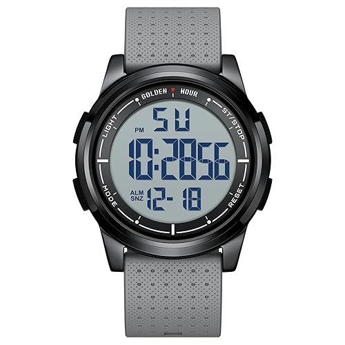 Ultra-Thin Minimalist Sports Waterproof Digital Watches Men with Wide-Angle Display