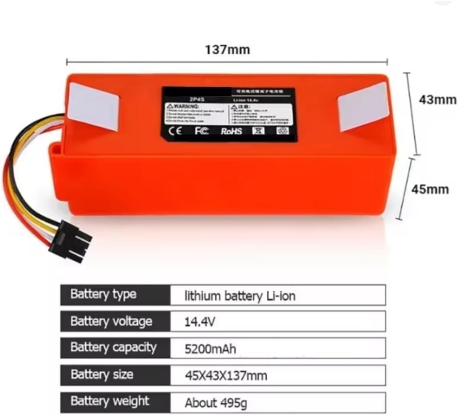14.4V Replacement Battery，Compatible For XiaoMi，1S，Compatible For Roborock，S5MAX S6MAXV S7 S75 Sweeping Mopping Robot Vacuum Cleaner