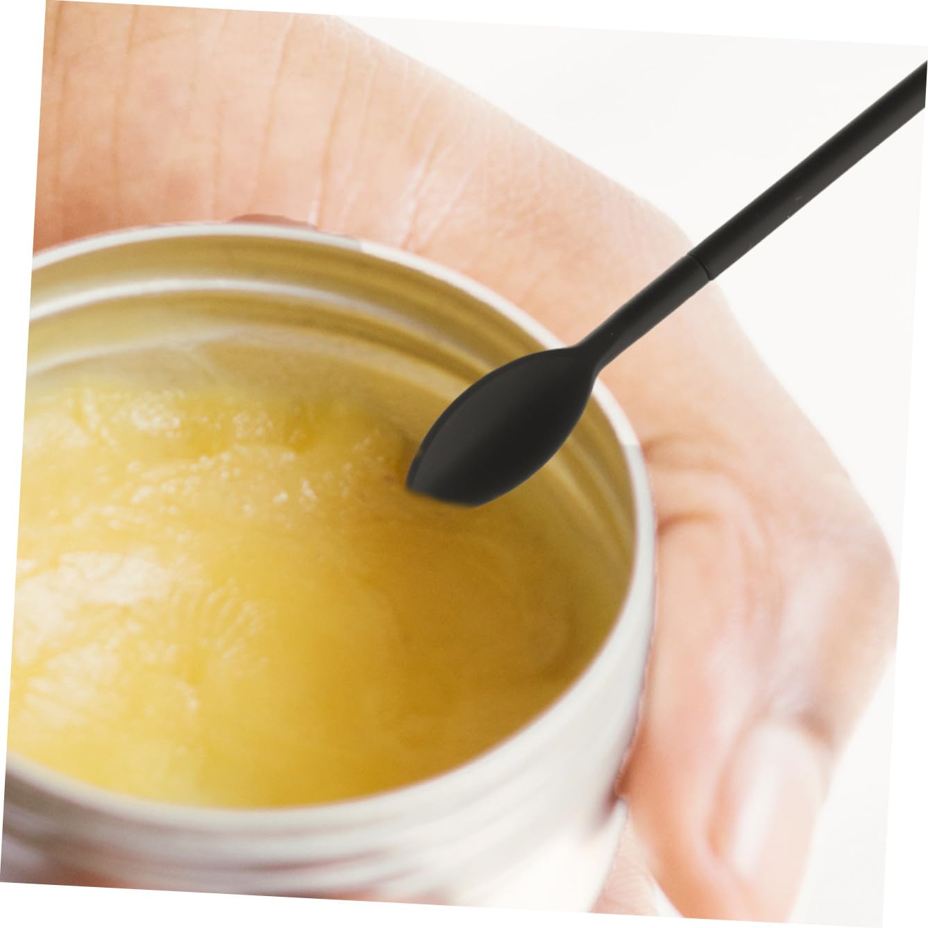 Espátula de Silicona Pequeña Negra para Hornear, y Maquillaje | Pala Cosmética Multiusos, Ligera, para Mujeres, Uso en Repostería y Mantequilla