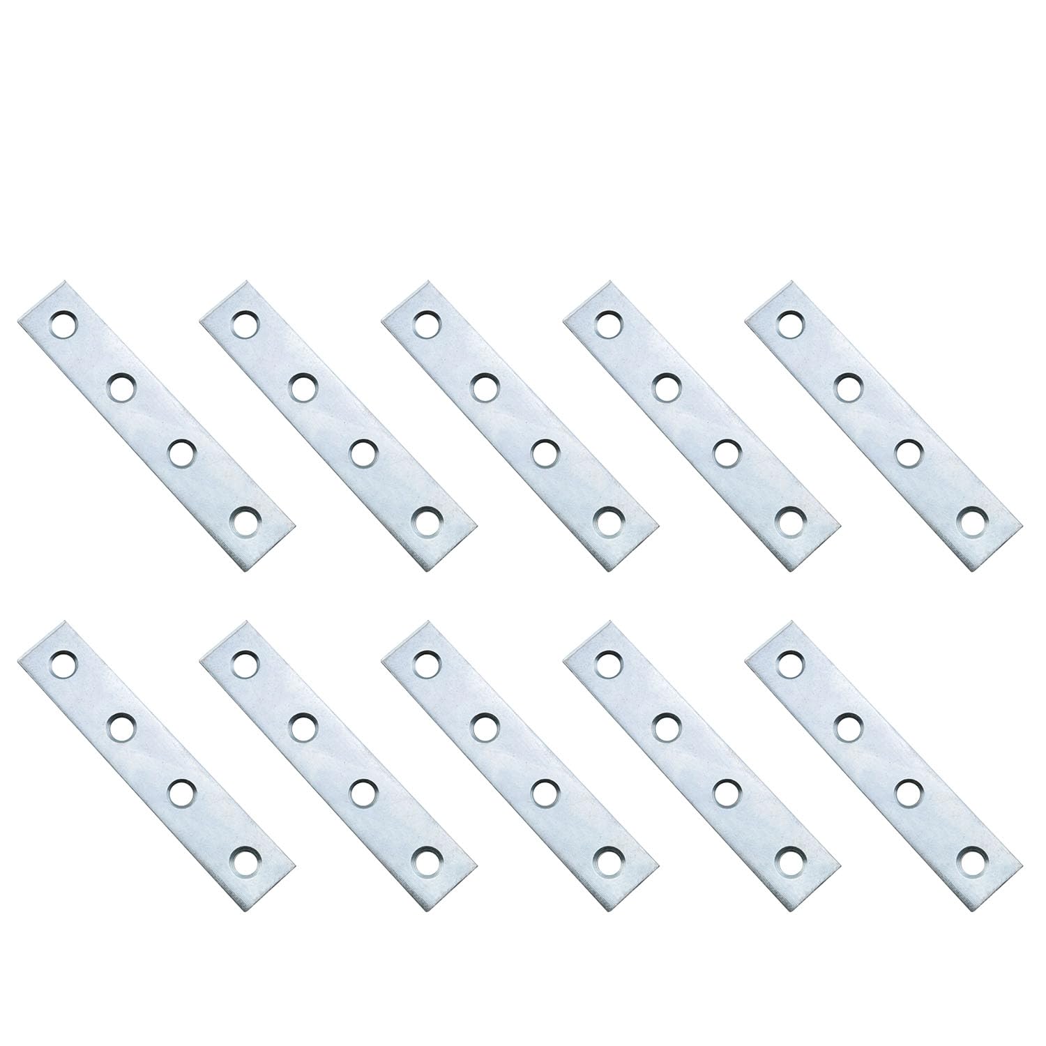 JCBIZ 10PCS 80X15X2MM Heavy Duty Mending Plate Flat Straight Metal Steel Repair Fixing Bracket Connector