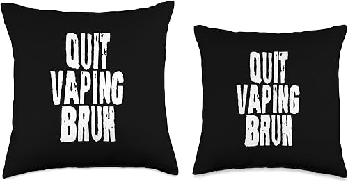 Miniatura 3 de Anti Vape Awareness Quit Vaping Bruh Quit Bruh Funny - Almohada antivape para concientización, 18 x 18 pulgadas, multicolor