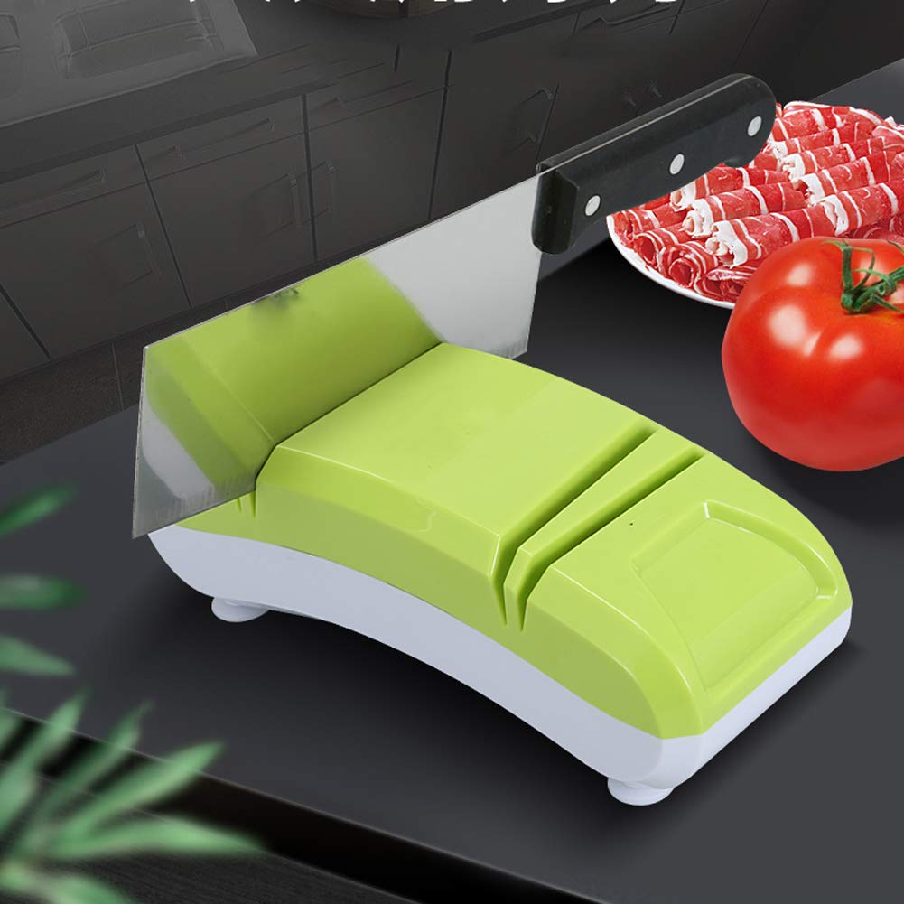 DUYER affilacoltelli Elettrico da Cucina, Affilatrice Multifunzione, Affilatura Rapida, Adatta A Una varietà di Strumenti, Base Antiscivolo, Dissipazione Rapida del Calore Green