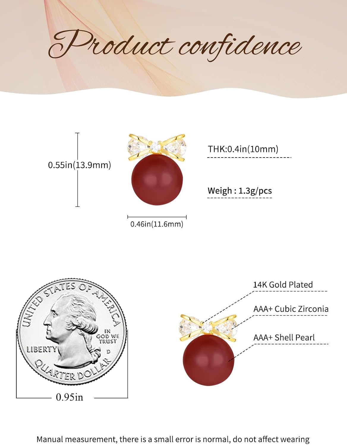 14K Gold Plated Pearl Drop Earrings for Women Jewelry - Image 3